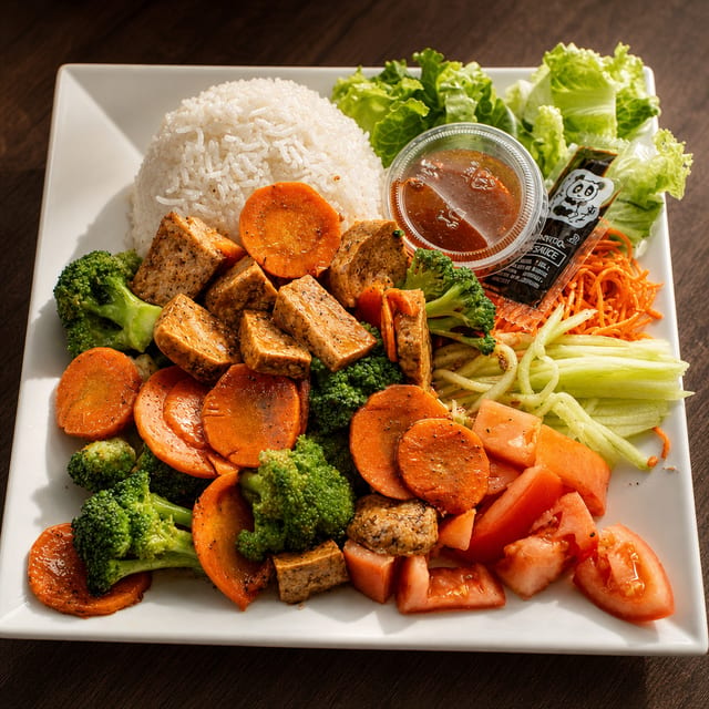 L6. Tofu & Broccoli Stir Fry Plate.