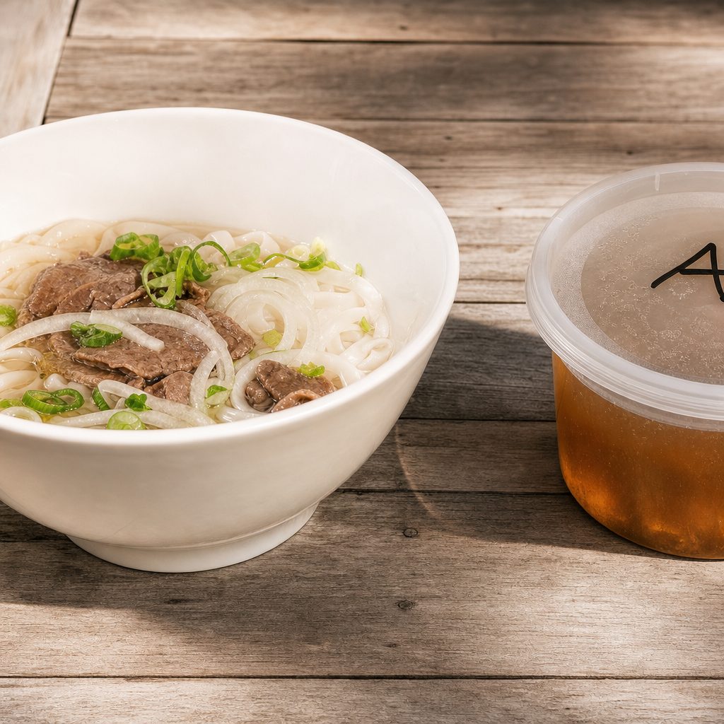 P7. Brisket & Meatball noodle Soup.